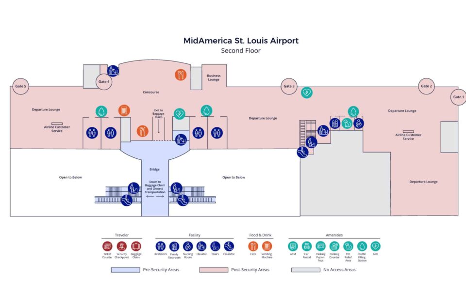 MidAmerica St. Louis Airport (BLV) Pet Relief Areas
